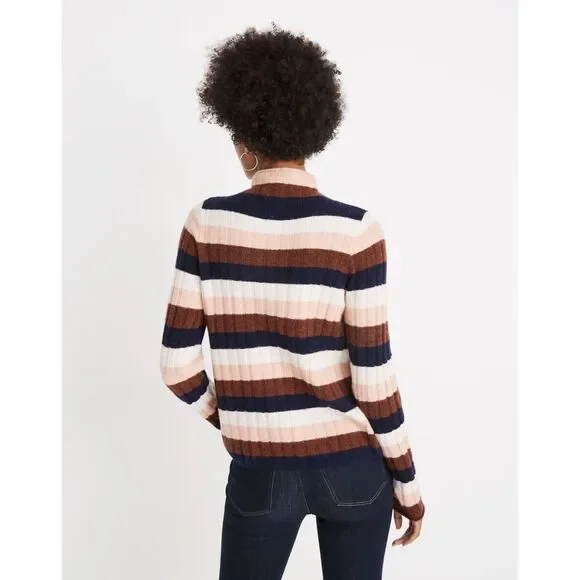 Madewell Women's Striped Evercrest Turtleneck Sweater - Small - Picture 3 of 8